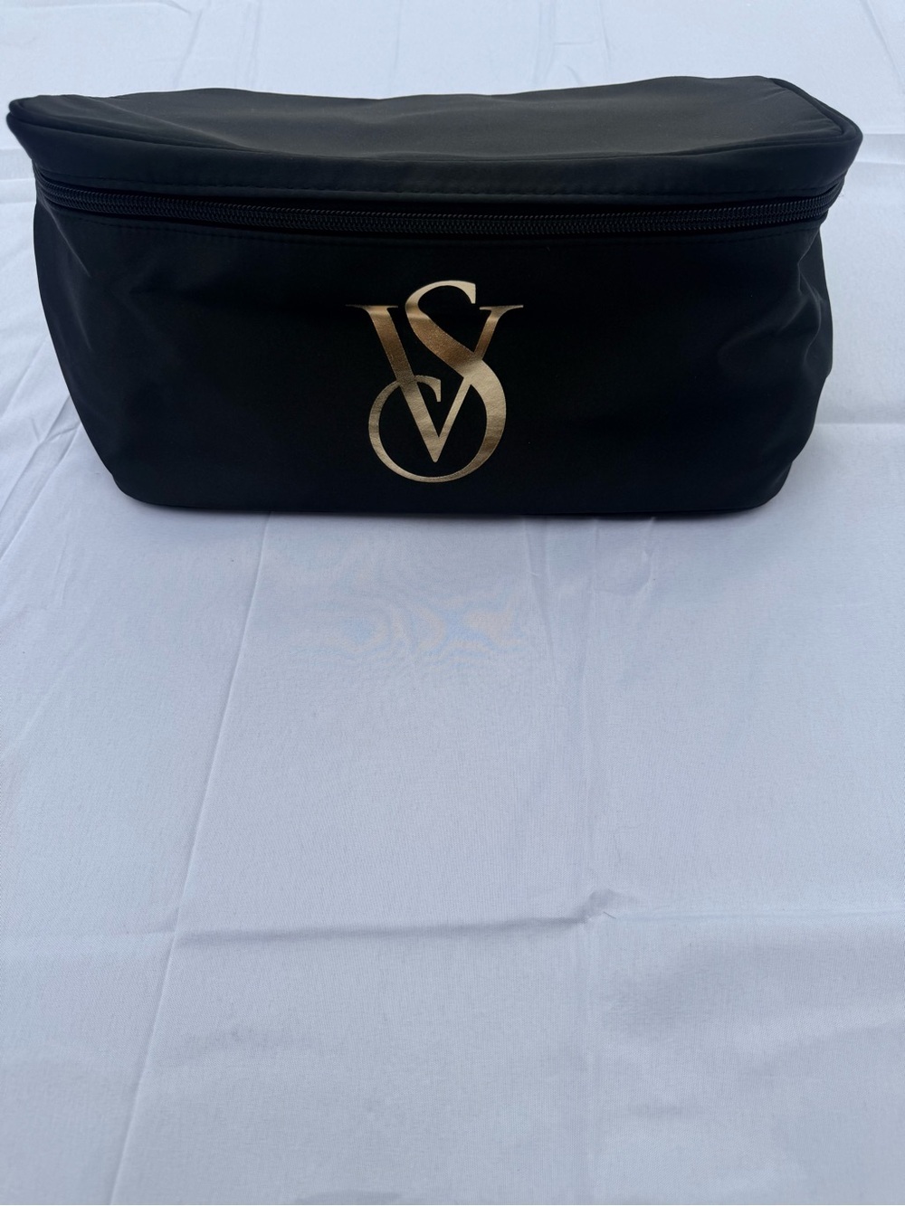 #79 Victoria's Secret Black & Gold Travel Cosmetic Case